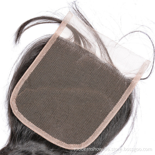 Wholesale price loose wave swiss lace closure 4x4 5x5 6x6 7x7 free part, 2 part , 3 part pre-plucked glu-less closure
